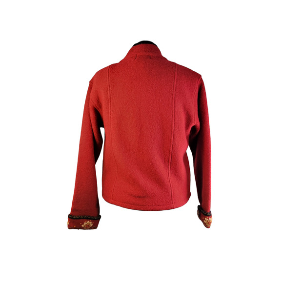 Vintage Icelandic Design Sweater Jacket Embroidered‎ Sz M Zip Up Fully Lined - Picture 3 of 11